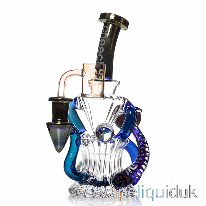 Cheech Glass Huncho Dab Rig Blue Vape Juice